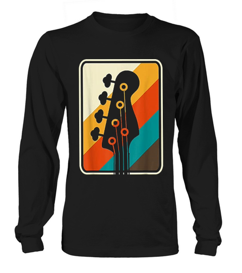 Colorful Musician Gift Idea Bass Guitar Long sleeved Unisex