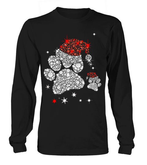 Dog Footprint Santa Hat Paws Long sleeved Unisex