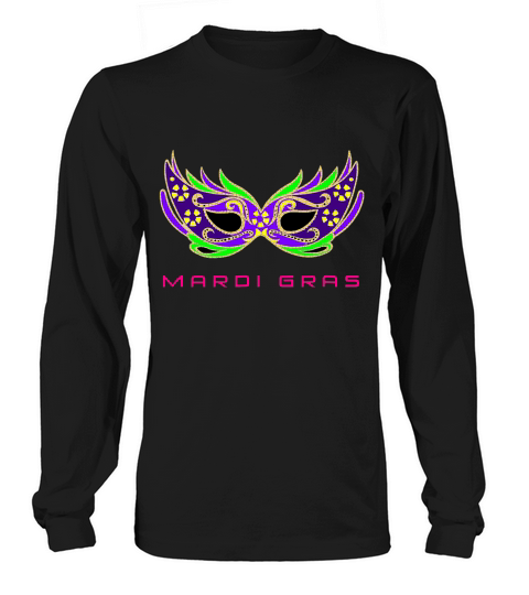 Mardi Gras Masquerade Face Covering Graphic Long sleeved Unisex