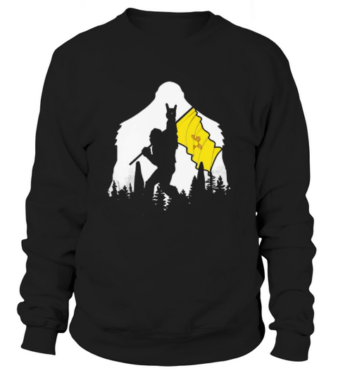 Bigfoot Rock N Roll New Mexico flag in the forest Sweatshirt Unisex