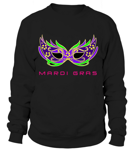 Mardi Gras Masquerade Face Covering Graphic Sweatshirt Unisex