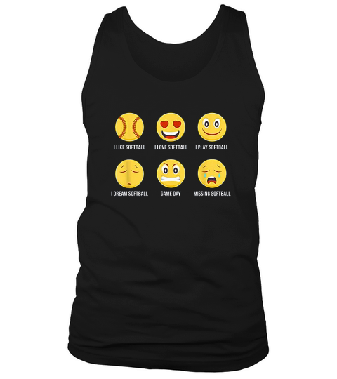 I Love Softball Emoticon Tank Top Unisex
