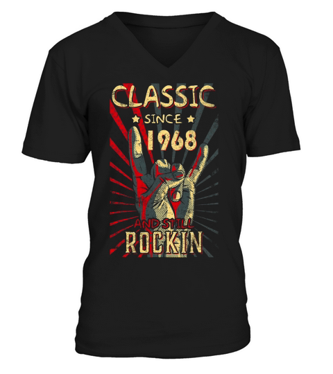 Classic Since 1968 Still Rockin Birthday Vintage Rock T-shirt V-Neck T-shirt