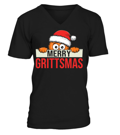 merry grittsmas V-Neck T-shirt