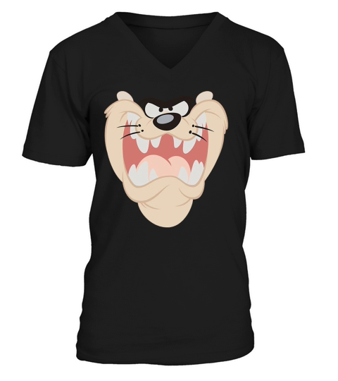 Tasmanian Devil Taz Big Face V-Neck T-shirt