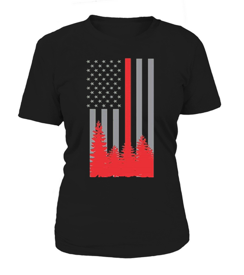 Wildland Wild Fire Thin Red Line Firefighter Women's T-Shirt