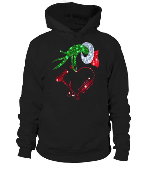 Grinch hand holding love hair stylist shirt  - Premium Fitted Ladies Tee Hoodie Unisex