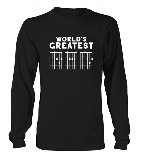 Mens Fathers Day Worlds Greatest Dad Guitar Chords Long sleeved Unisex