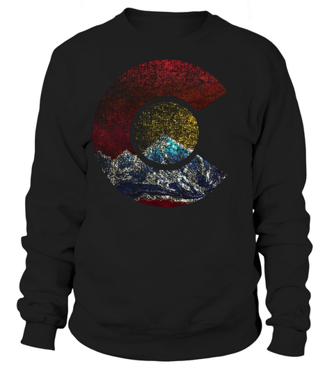 Colorado With Flag Themed Mountai T-shirt Sweatshirt Unisex