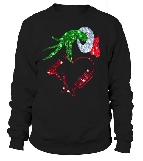 Grinch hand holding love hair stylist shirt  - Premium Fitted Ladies Tee Sweatshirt Unisex