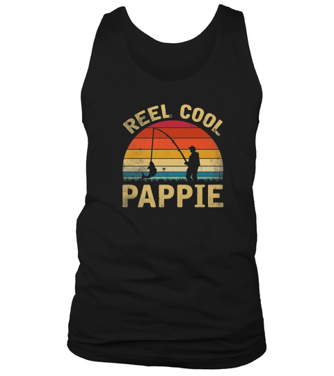 Mens Vintage Reel Cool Pappie Fish Fishing Shirt Fathers Day Gif Tank Top Unisex