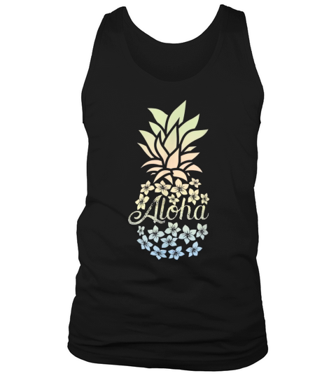 Pineapple Flowers Aloha Hawaii Vintage Hawaiian shirt Tank Top Unisex