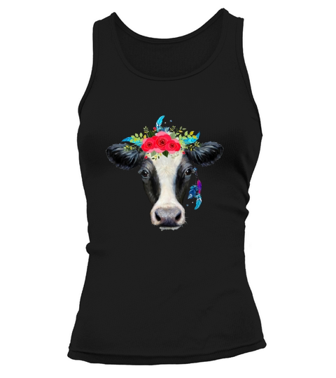 Hippie Cow Cute T-Shirt Tank top Woman