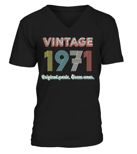 40th 50th Birthday Various Years Vintage Original Parts Retro V-Neck T-shirt