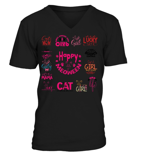Cat Mom Club Girl Mama V-Neck T-shirt