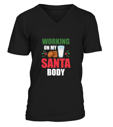Christmas Working On Santa Body Funny Gift For Men V-Neck T-shirt