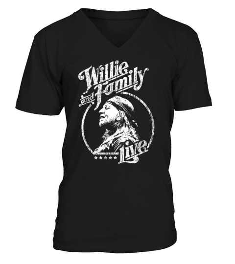 EXCLUSIVE WILLIE AND FAMILY LIVE VINTAGE HEATHER V-Neck T-shirt