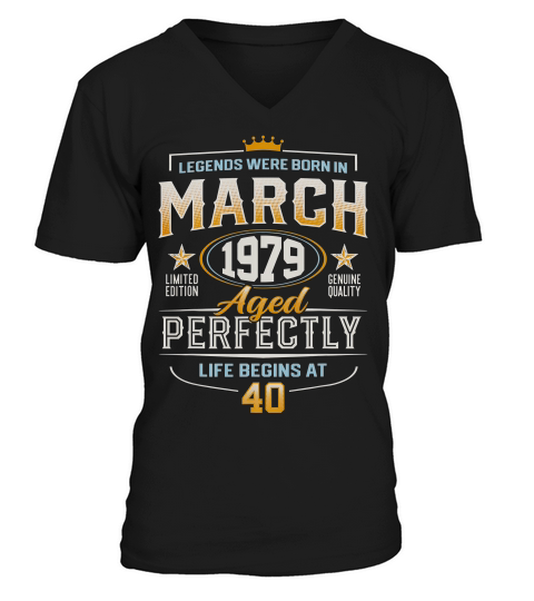 March 1979 Vintage 40 Birthday 40 Years Old Gift T-shirt V-Neck T-shirt