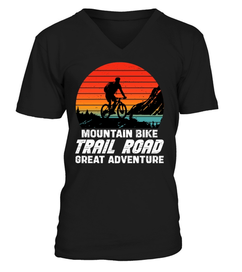 Mountain Bike Trail Road Great Adventure V-Neck T-shirt