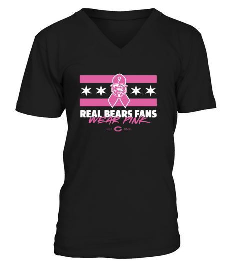 Real Bears Fans Wear Pink V-Neck T-shirt