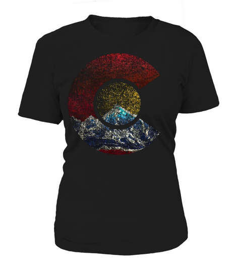 Colorado With Flag Themed Mountai T-shirt Women's T-Shirt