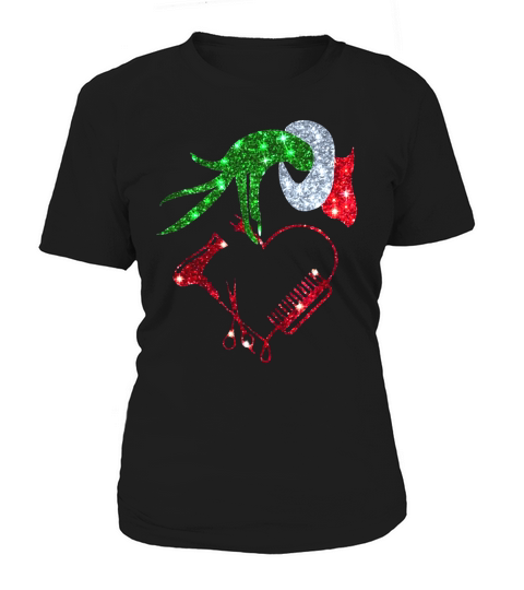 Grinch hand holding love hair stylist shirt  - Premium Fitted Ladies Tee Women's T-Shirt