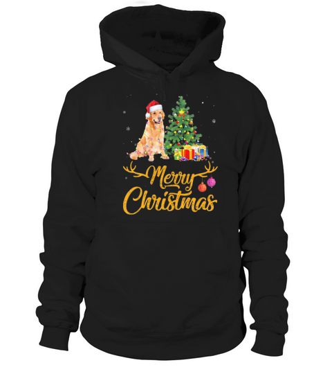 Cute Golden Retriever Dogs Merry Christmas Gift Decor Xmas Hoodie Unisex