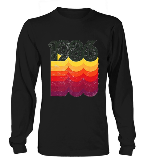 35th Birthday Vintage Retro 80s Style 1986 Long sleeved Unisex