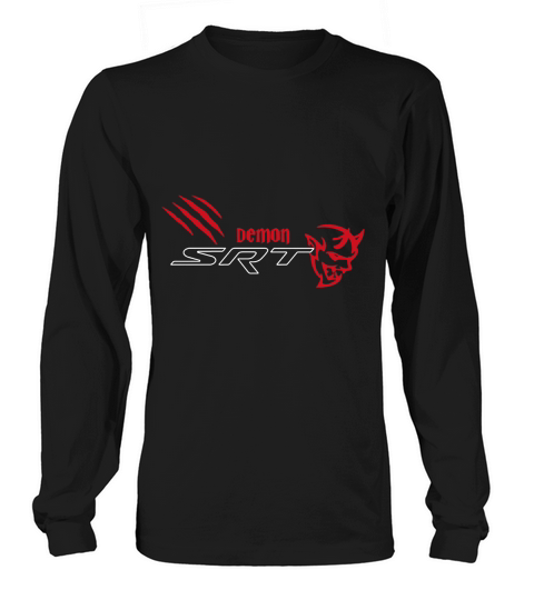 DODGE SRT DEMON T SHIRT, Hell cat shirt, Scratch Red V1 Long sleeved Unisex
