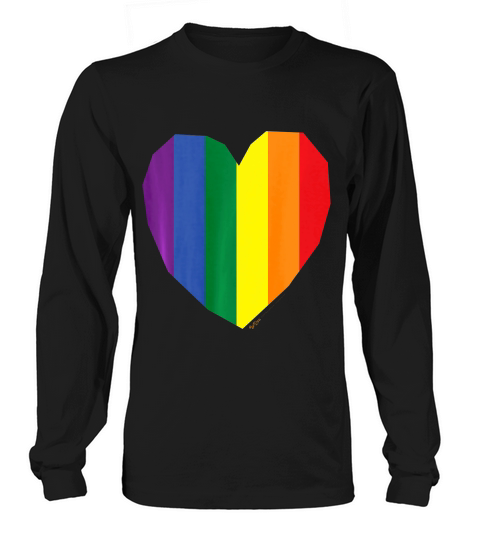 Love Gay Pride Lgbt Rainbow Flag Heart 1 T-shirt Long sleeved Unisex