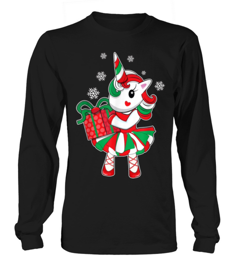 Pretty Christmas Unicorn Fun Girls Kids Snowflake Holiday Xmas Gift Sweater Long sleeved Unisex