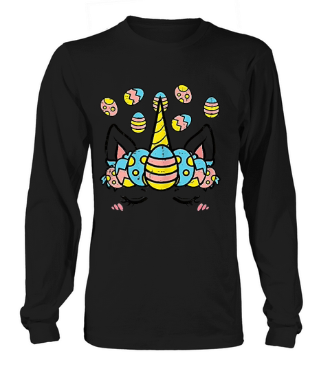Unicorn Head Eggs Easter Day Animal Long sleeved Unisex