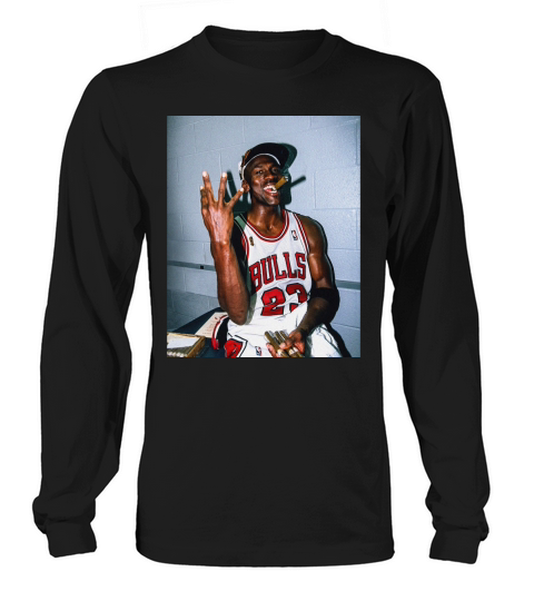 Vintage Michael Jordan Three Peat Cigar T-Shirt Long sleeved Unisex