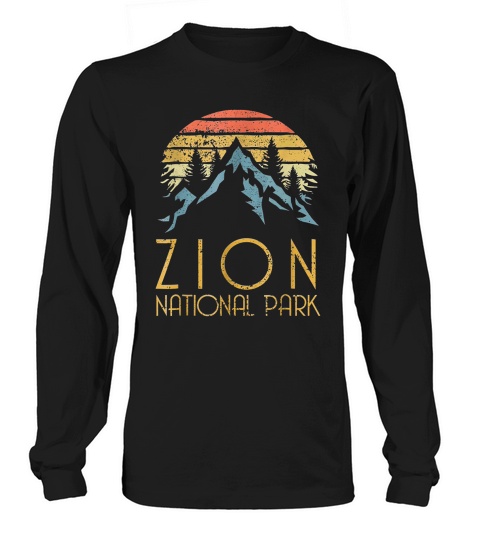 Vintage Retro Zion National Park Utah shirt Long sleeved Unisex