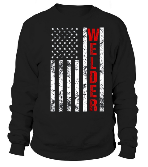 Vintage American Flag Welder Mig Gift Sweatshirt Unisex