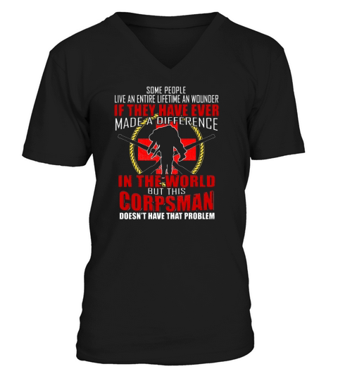 devil us navy corpsman doc badass army veteran V-Neck T-shirt