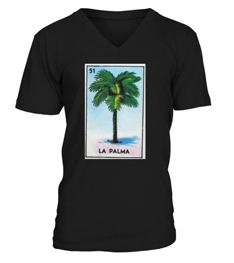 La Palma Palm Tree Loteria Party Shirt V-Neck T-shirt