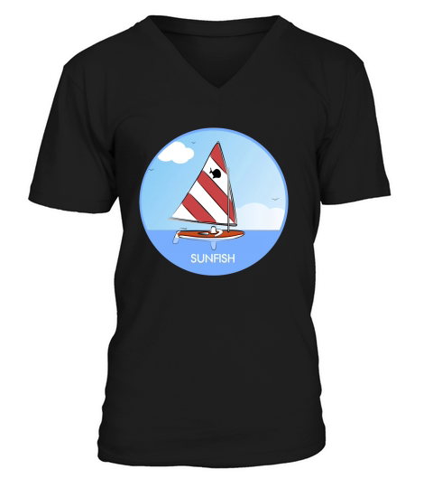 Sunfish Sailboat V-Neck T-shirt