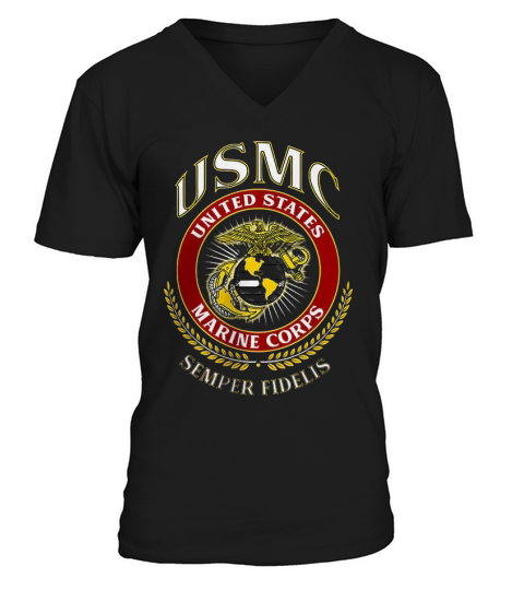 USMC marines corps veteran V-Neck T-shirt