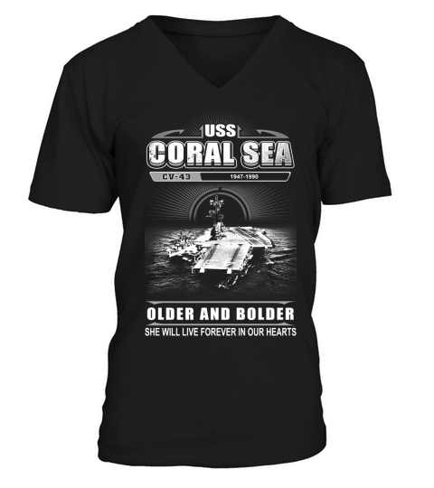 USS Coral Sea- Older And Bolder V-Neck T-shirt