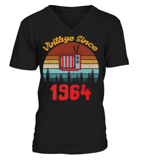 Vintage 1964 Mens 55th Birthday Fathers Day Gift V-Neck T-shirt