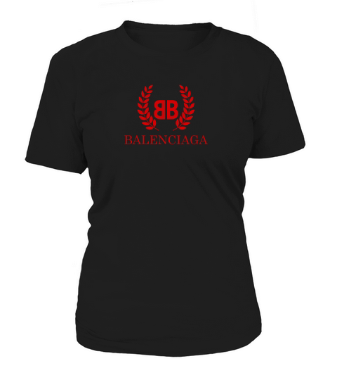 Balenciaga BB Logo Graphic Red Black Long sleeved Unisex Women's T-Shirt