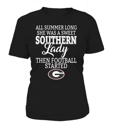 Georgia Bulldogs all summer long she was a sweet Southern lady Women's T-Shirt