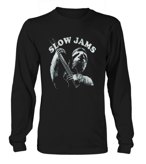 Sloth Playing Guitar Slow Jams Vintage TShirt Long sleeved Unisex