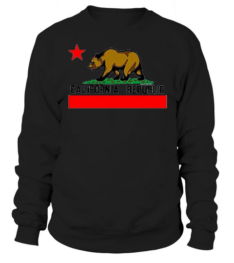 California Republic Borderless Bear Flag Black Sweatshirt Unisex