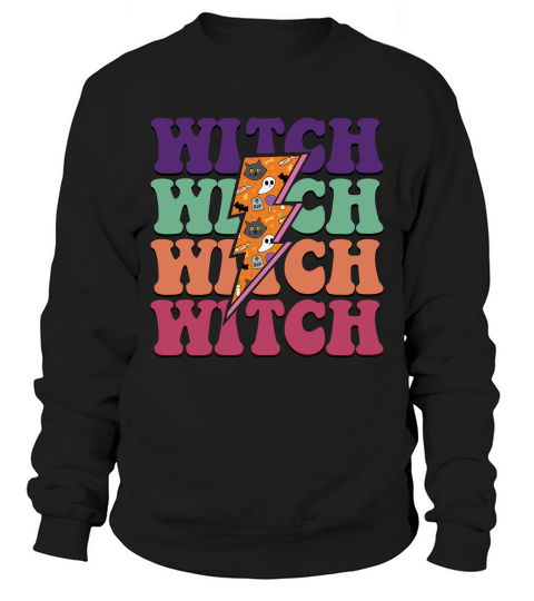 Halloween Witch Retro Groovy Vintage Sweatshirt Unisex