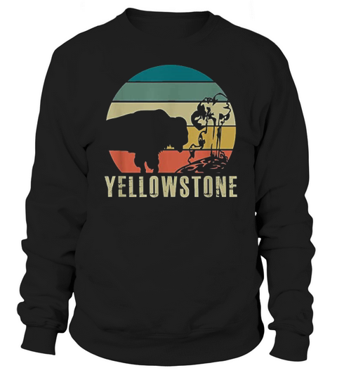 Yellowstone National Park Vintage Buffalo Bison Retro Gift Sweatshirt Unisex