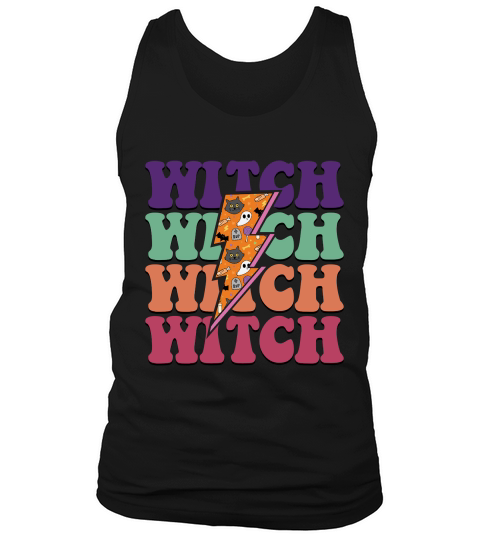 Halloween Witch Retro Groovy Vintage Tank Top Unisex