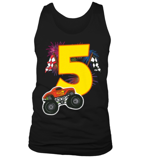 Kinder T-shirt Geburtstag 5 Jahre Junge Monster Truck Auto Tank Top Unisex
