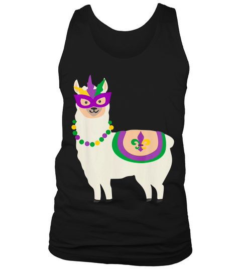 Mardi Gras Llama Funny Carnival Fat Tuesday Party _1 T-shirt Tank Top Unisex